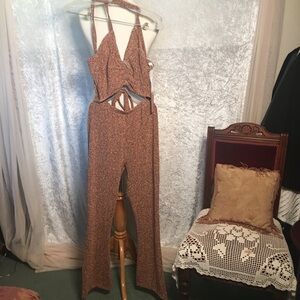 Miss Lola Cut Out Sparkly Jumper flared bottom size Small